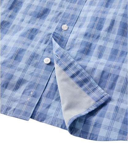 Men's Comfort Stretch Performance® Chambray Shirt, Long-Sleeve, Slightly Fitted Untucked Fit, Plaid - US 4128