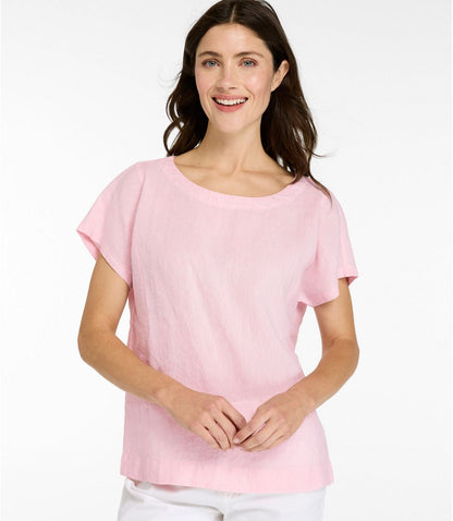 Women's Premium Washable Linen Shirt, Short-Sleeve - US 3679
