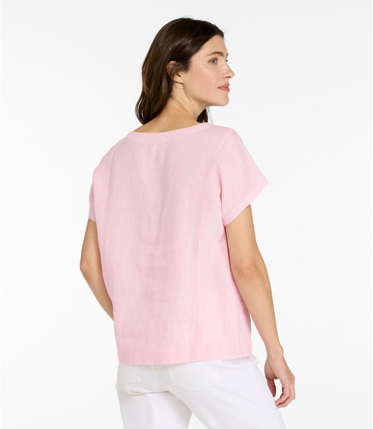 Women's Premium Washable Linen Shirt, Short-Sleeve - US 3679