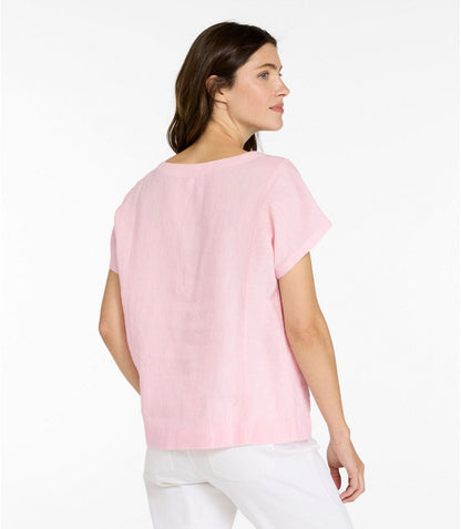 Women's Premium Washable Linen Shirt, Short-Sleeve - US 3679