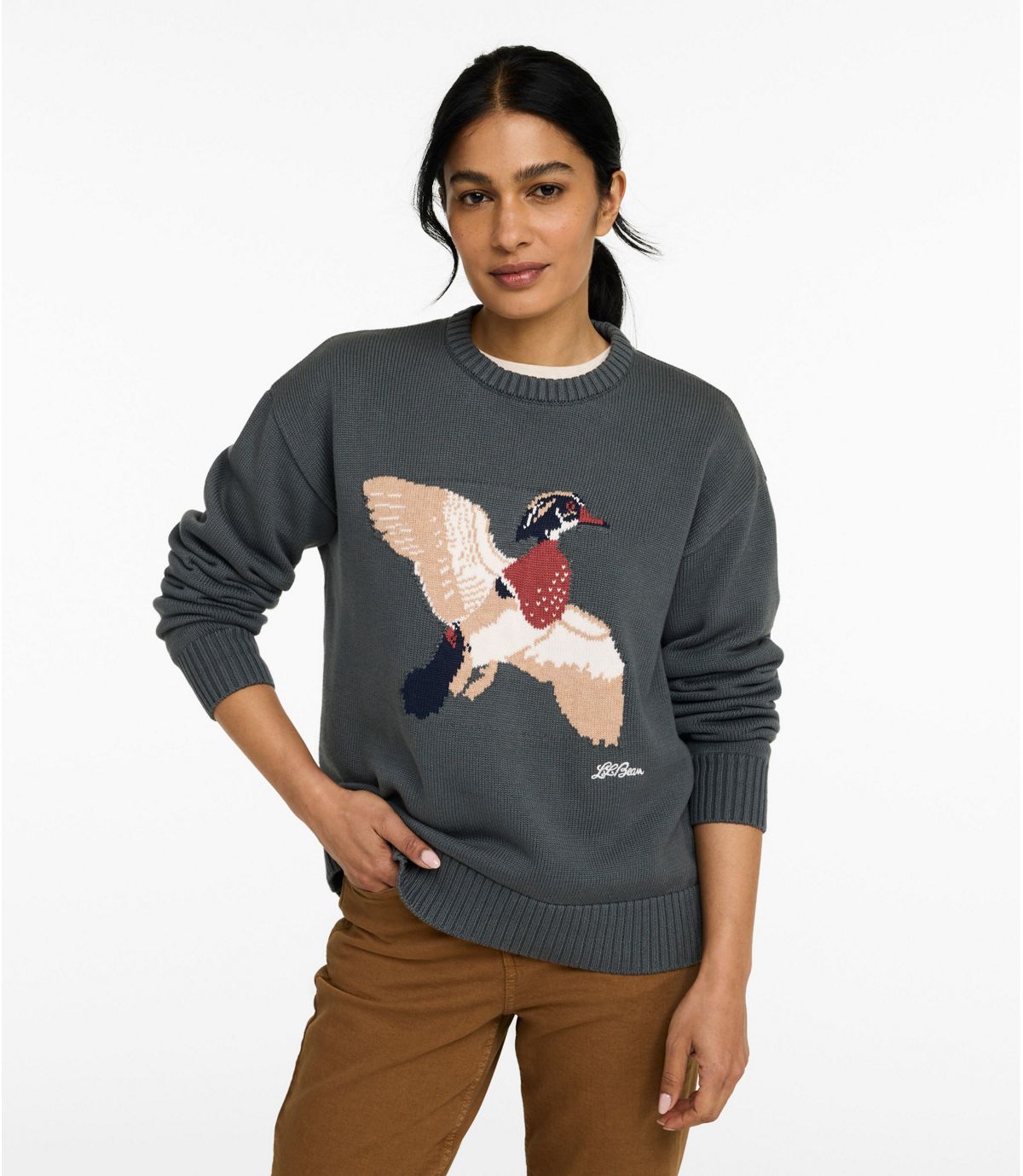 Women's The Original Double L® Sweater, Novelty Crewneck - US 2046