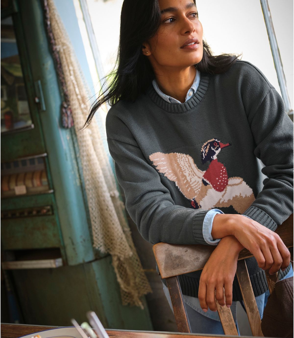 Women's The Original Double L® Sweater, Novelty Crewneck - US 2046