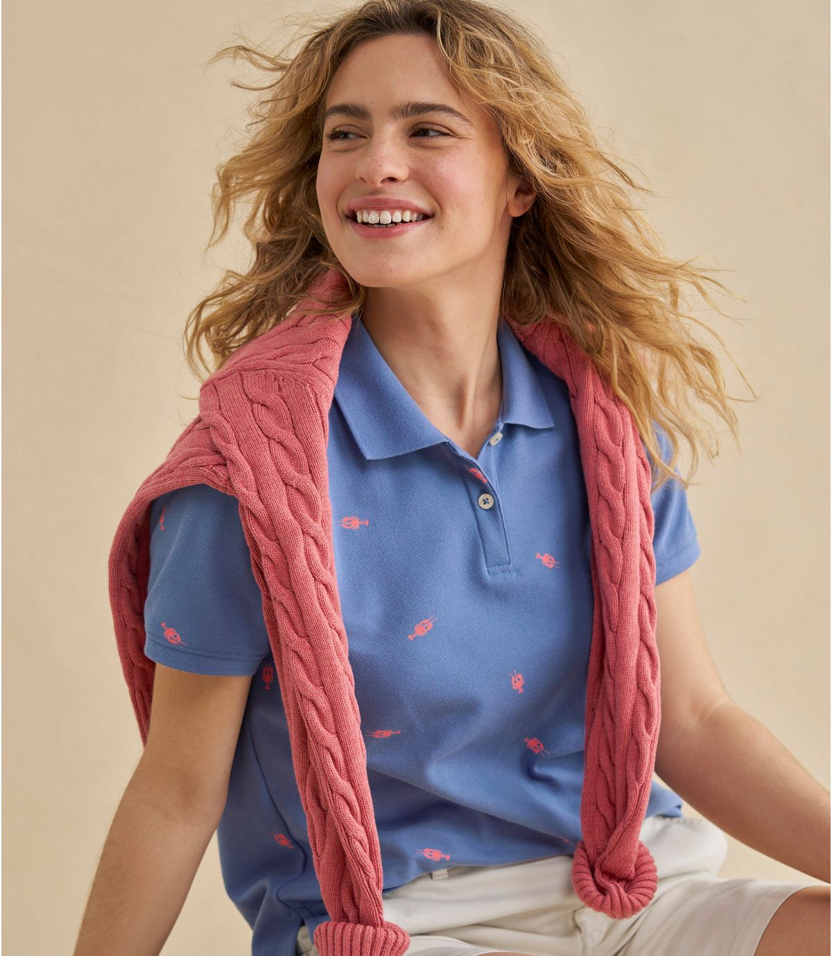 Women's Premium Double L Polo, Short-Sleeve Relaxed Fit Novelty - US 8925