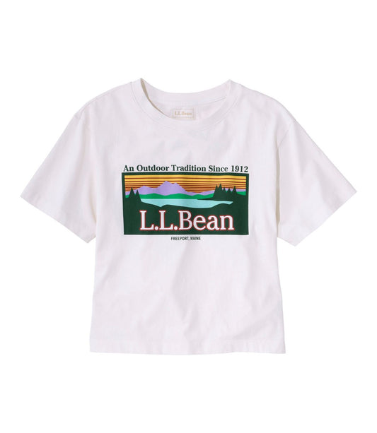 Women's Sunwashed Tee, Short-Sleeve Cropped Boxy Crewneck Logo - US 2995