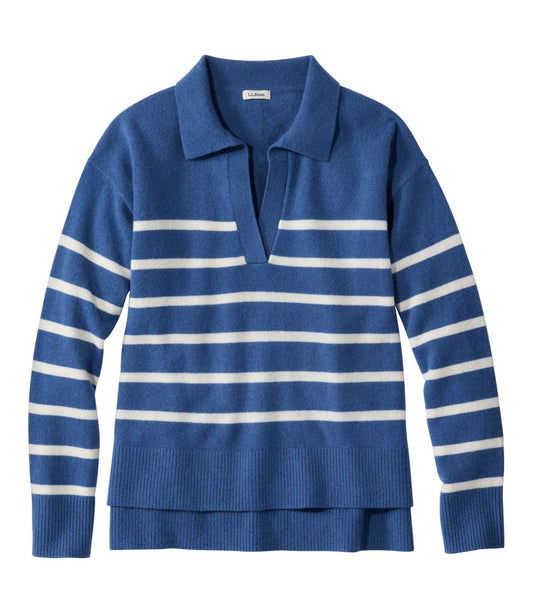 Women's Classic Cashmere Sweater, Relaxed Polo - US 3971