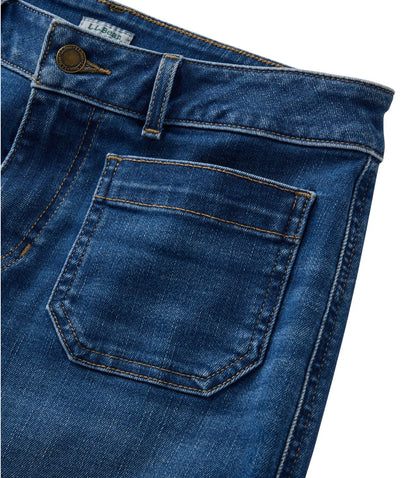 Women's L.L.Bean Go-Anywhere Jeans, Mid-Rise Patch Pocket Wide Straight-Leg - US 6965