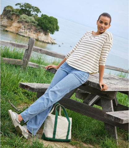 Women's L.L.Bean Go-Anywhere Jeans, Mid-Rise Patch Pocket Wide Straight-Leg - US 6965