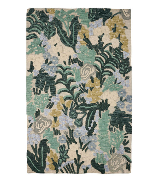 Leafy Floral Wool Tufted Rug - US 2318