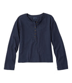 Women's Sunwashed Tee, Long-Sleeve Cropped Boxy Henley - US 2907