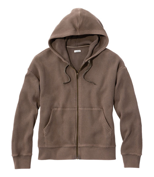 Women's Sunwashed Waffle Top, Full-Zip Hoodie - US 6480
