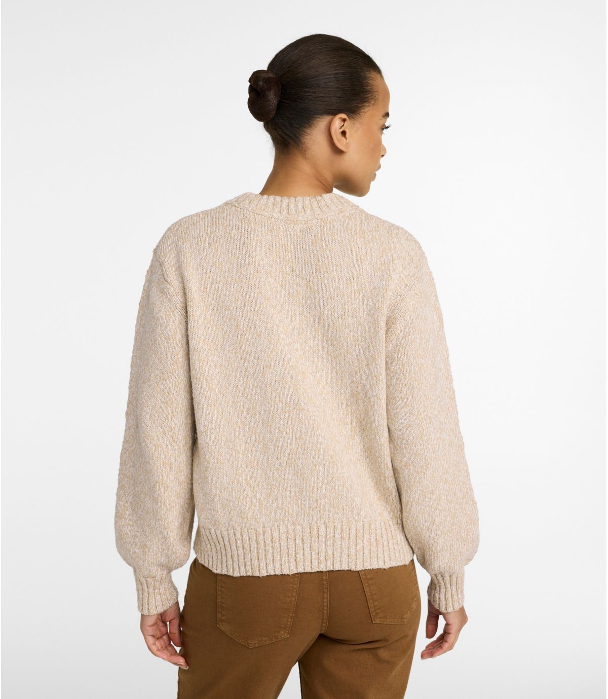 Women's Cotton Ragg Sweater, Relaxed Crewneck - US 1297