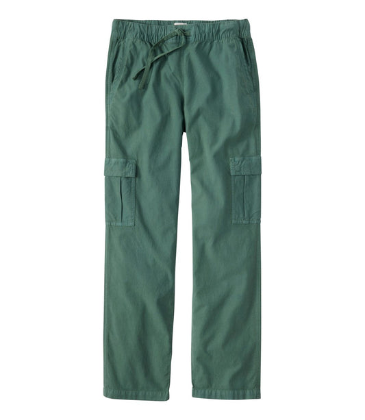 Women's Sunwashed Cotton-Blend Pull-On Pants, Mid-Rise Cargo - US 9963