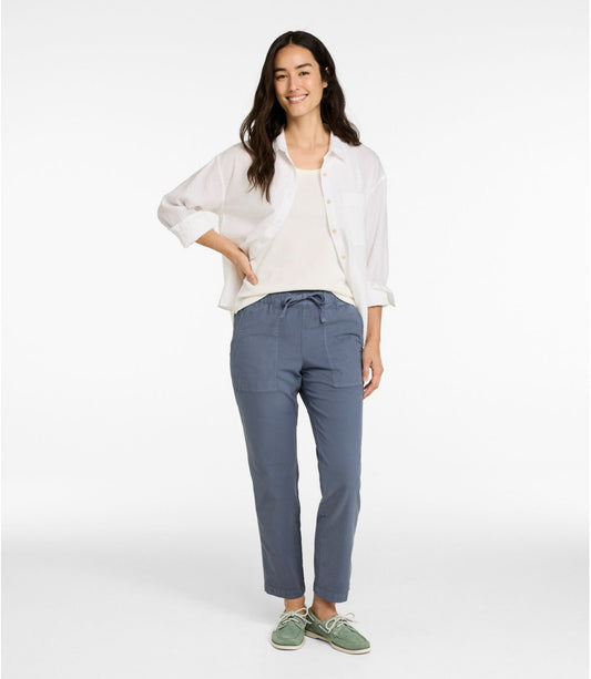 Women's Sunwashed Cotton-Blend Pull-On Pants, Mid-Rise Ankle - US 1357