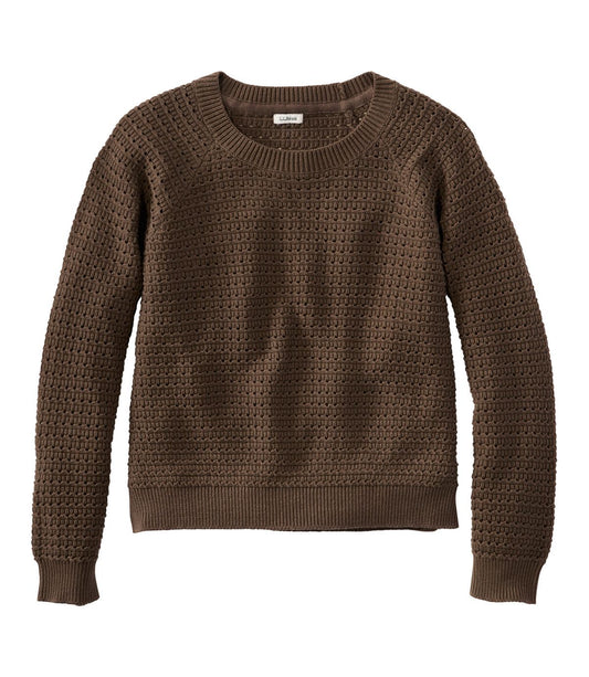 Women's Sunwashed Openwork Sweater, Crewneck - US 1993