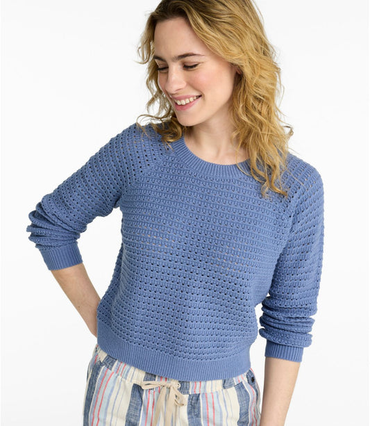 Women's Sunwashed Openwork Sweater, Crewneck - US 1993