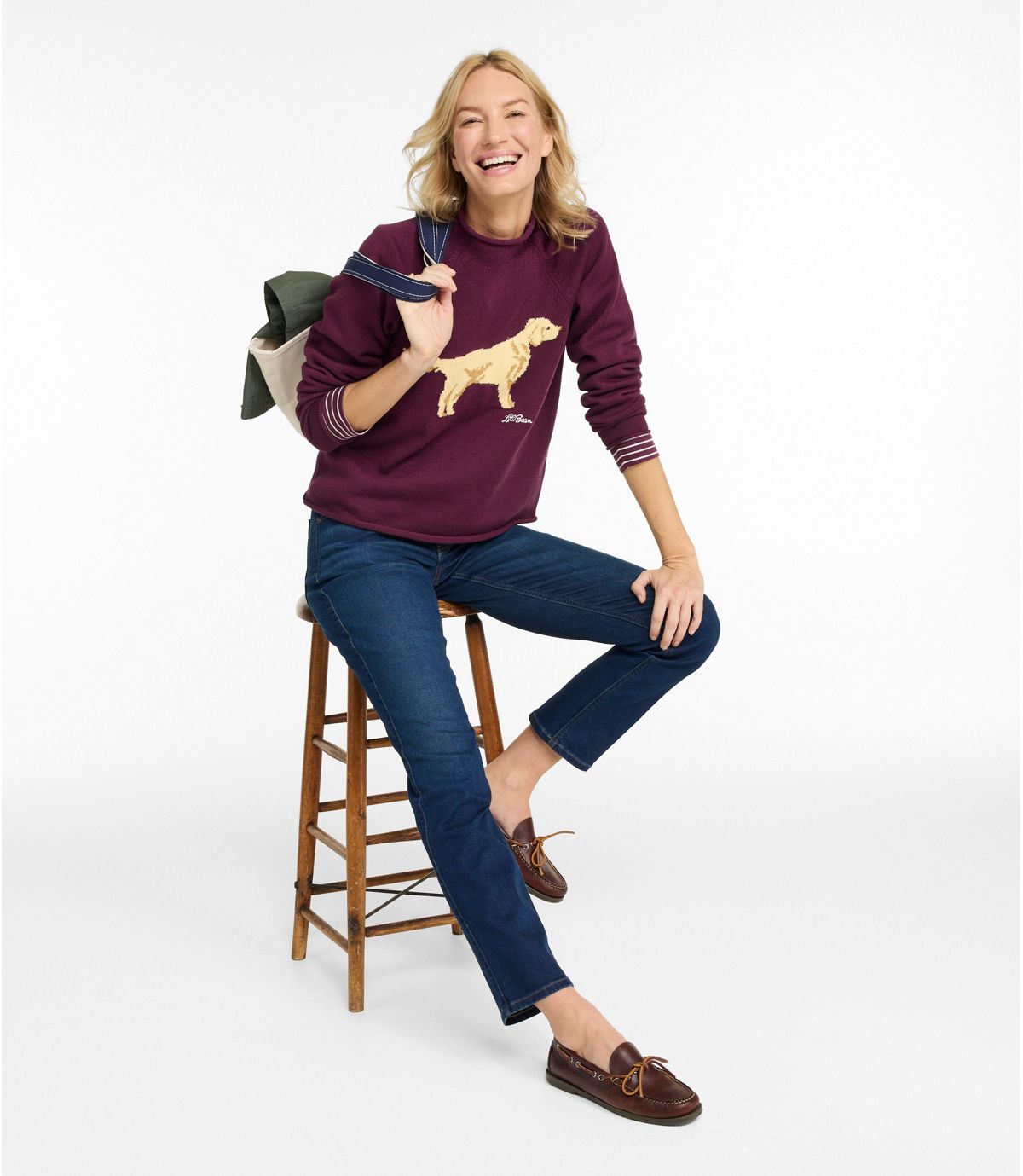 Women's The Original Double L® Sweater, Novelty Rollneck - US 4411