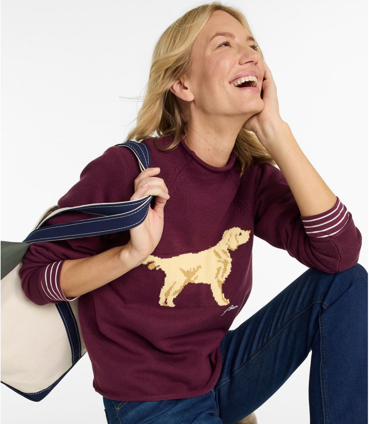 Women's The Original Double L® Sweater, Novelty Rollneck - US 4411