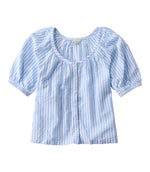 Women's Bean's Seacoast Seersucker Scoopneck Shirt - US 5003