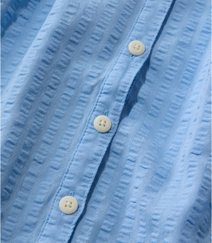 Women's Bean's Seacoast Seersucker Scoopneck Shirt - US 5003