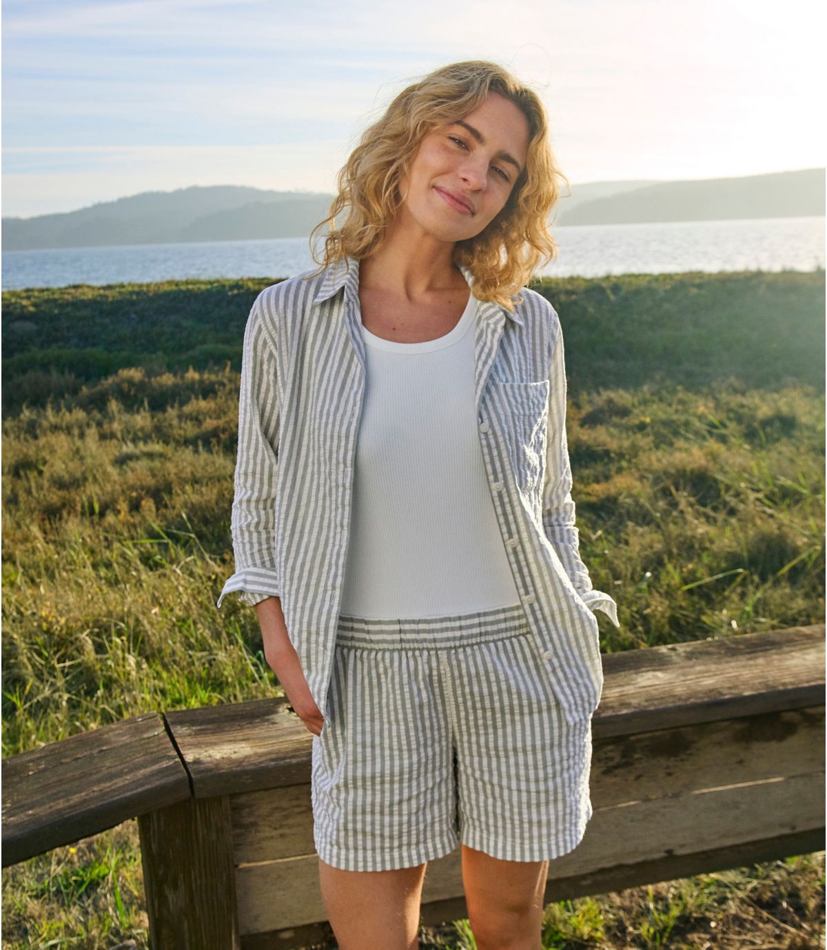 Women's Bean's Seacoast Seersucker Shorts - US 0742