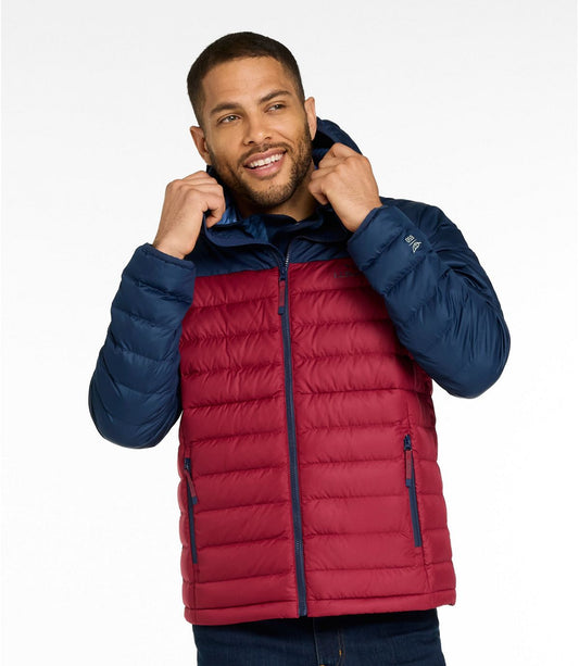Men's Access Down Hooded Puffer, Colorblock - US 1035