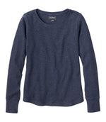 Women's Waffle-Knit Top, Long-Sleeve Jewelneck - US 2645