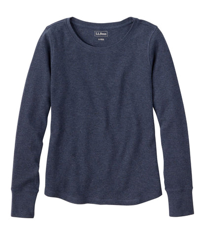 Women's Waffle-Knit Top, Long-Sleeve Jewelneck - US 2645