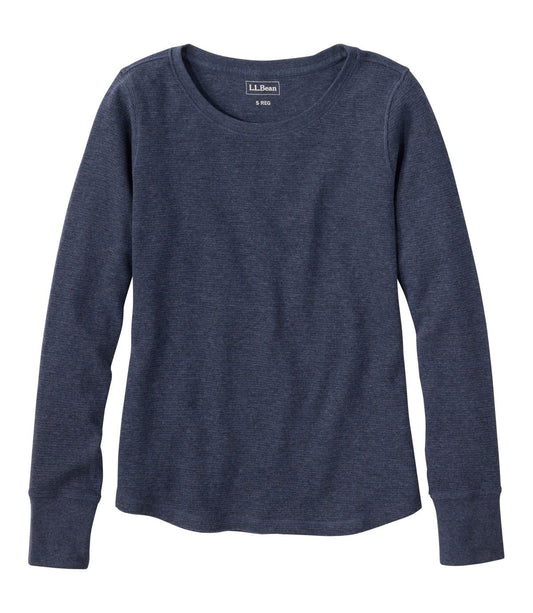 Women's Waffle-Knit Top, Long-Sleeve Jewelneck - US 2645