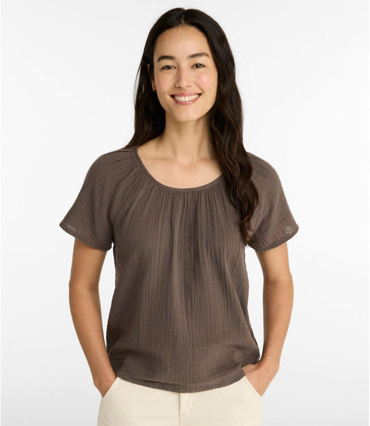 Women's Cloud Gauze Shirt, Short-Sleeve Scoopneck - US 1621