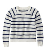 Women's Sunwashed Openwork Sweater, Crewneck Stripe - US 1545