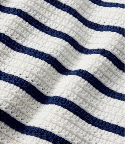 Women's Sunwashed Openwork Sweater, Crewneck Stripe - US 1545