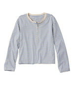 Women's Sunwashed Tee, Long-Sleeve Cropped Boxy Henley Novelty - US 7794
