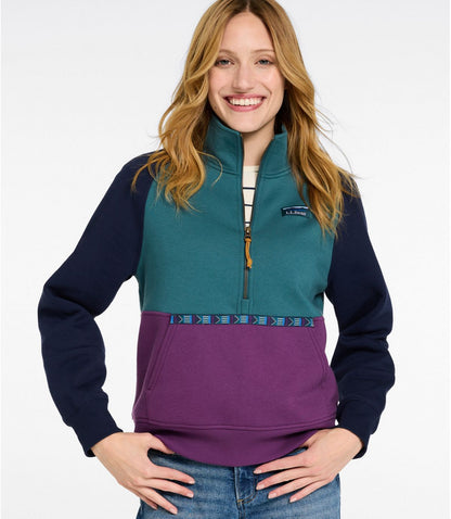 Women's Mountain Classic Sweatshirt, Half-Zip Colorblock - US 0942