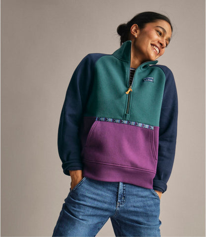Women's Mountain Classic Sweatshirt, Half-Zip Colorblock - US 0942