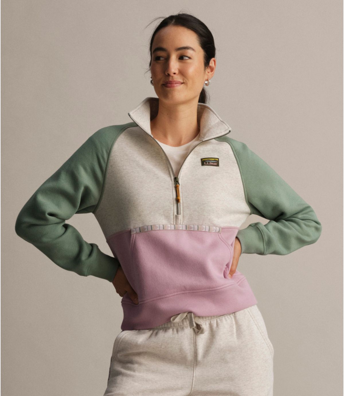 Women's Mountain Classic Sweatshirt, Half-Zip Colorblock - US 0942