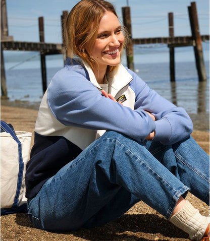Women's Mountain Classic Sweatshirt, Half-Zip Colorblock - US 0942