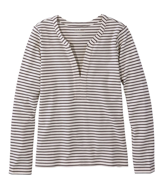 Women's L.L.Bean Tee, Long-Sleeve Splitneck Stripe - US 4386