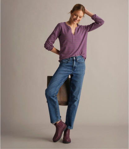 Women's L.L.Bean Tee, Long-Sleeve Splitneck Stripe - US 4386