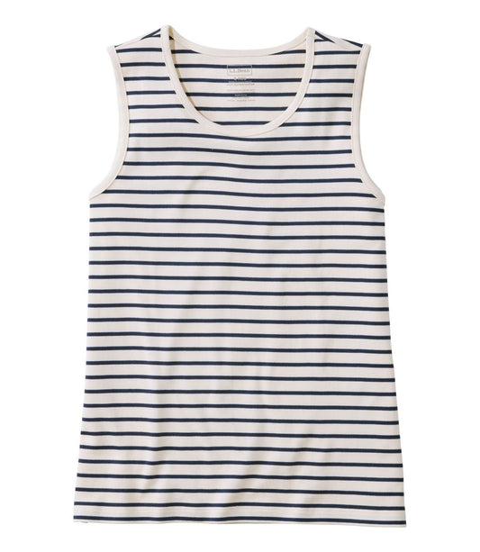 Women's Pima Cotton Tee, Shell Stripe - US 6448