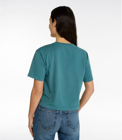 Women's Mountain Classic Tee, Short-Sleeve Cropped Boxy Crewneck Logo - US 5468