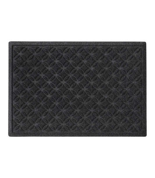 Heavyweight Recycled Waterhog Doormat, Geometric Rings - US 5307