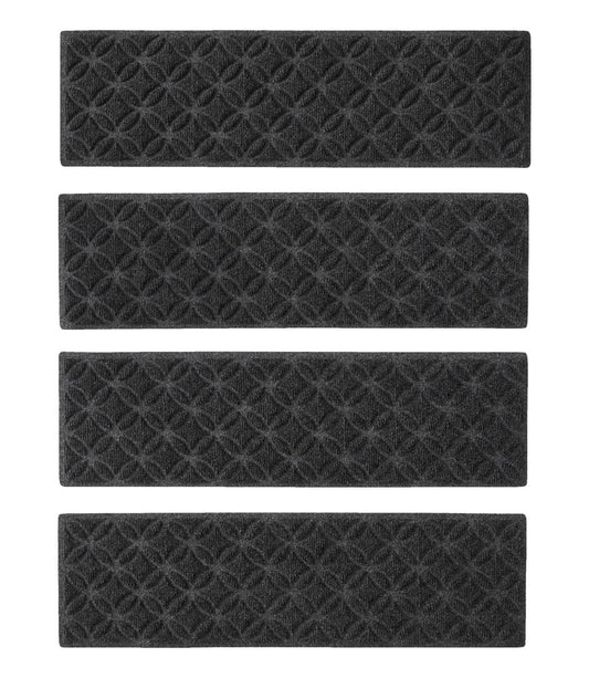 Heavyweight Recycled Waterhog Stair Tread, Geometric Rings - US 3427