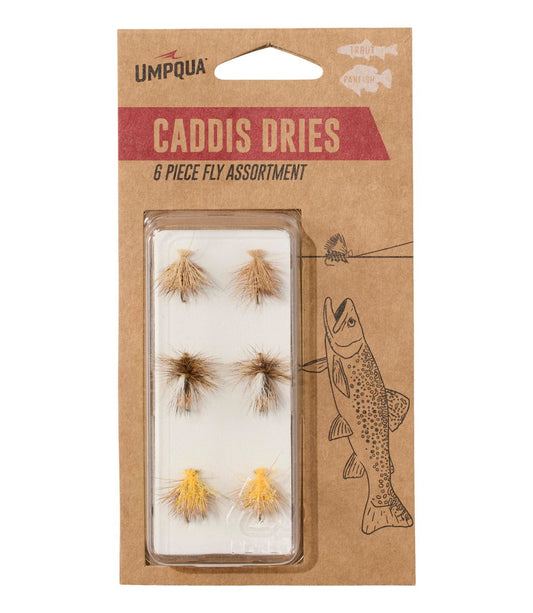 Umpqua Caddis Dry Fly Assortment, 6 flies - US 5057