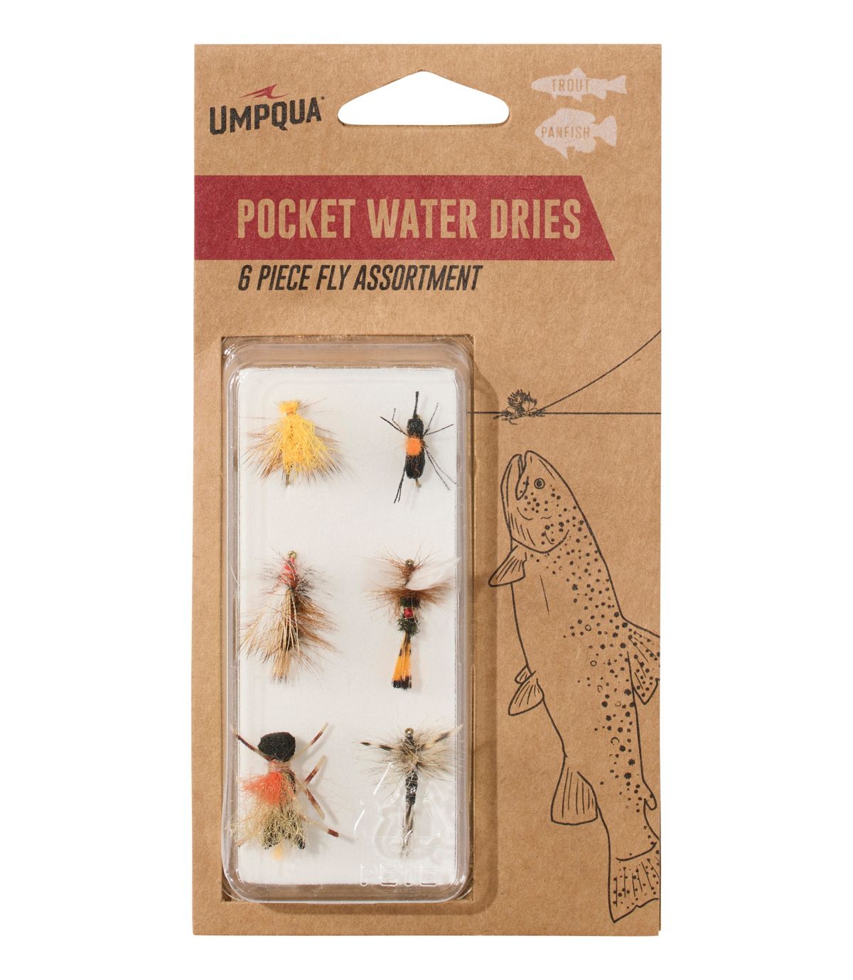 Umpqua Classic Pocket Water Dry Fly Assortment, 6 flies - US 0195