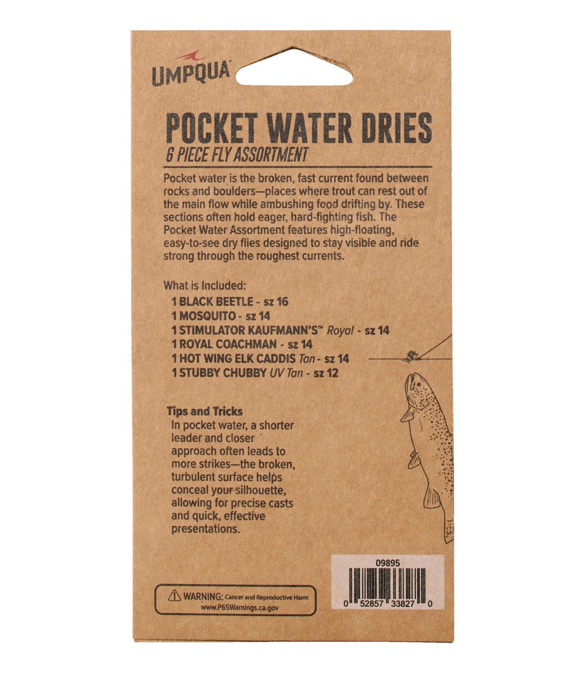 Umpqua Classic Pocket Water Dry Fly Assortment, 6 flies - US 0195