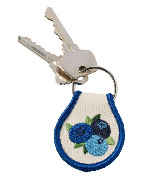Embroidered Patch Charm, Blueberries - US 6866